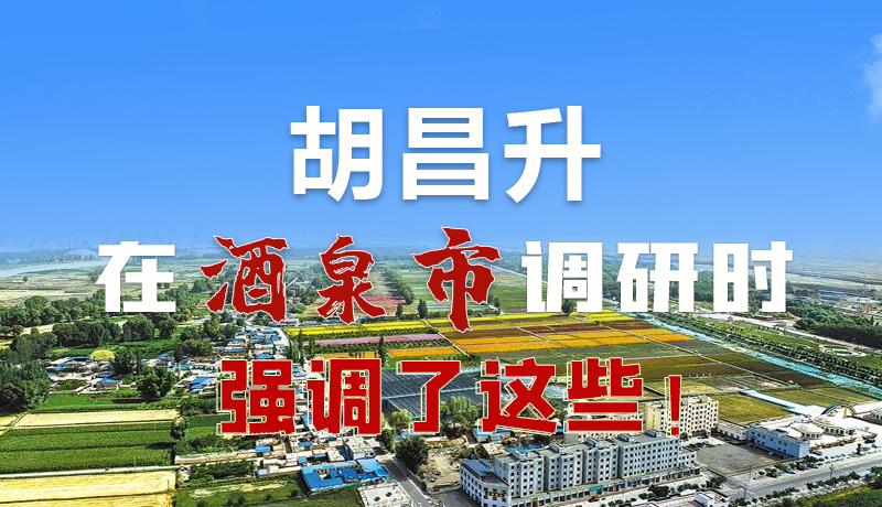 圖解|胡昌升在酒泉市調(diào)研時(shí)強(qiáng)調(diào)了這些！