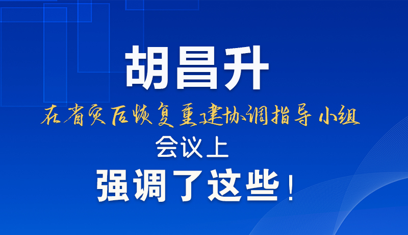 圖解|胡昌升在省災(zāi)后恢復(fù)重建協(xié)調(diào)指導(dǎo)小組會(huì)議上強(qiáng)調(diào)了這些！