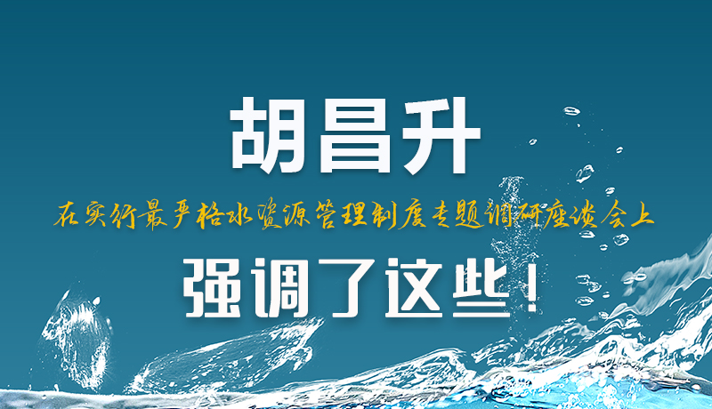 圖解|胡昌升在實行最嚴格水資源管理制度專題調研座談會上強調了這些！