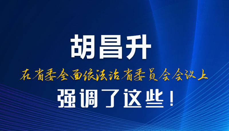 圖解|胡昌升在省委全面依法治省委員會會議上強調了這些！