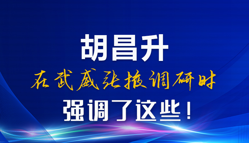 圖解|胡昌升在武威張掖調(diào)研時強(qiáng)調(diào)了這些！